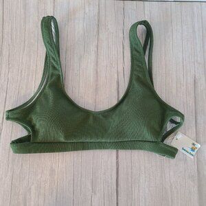 Beachsissi Bikini Top Swimsuit Top Olive Green Large NEW